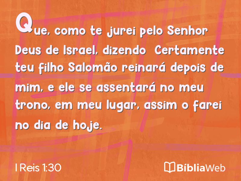 I Reis 1:30 em imagem para compartilhar