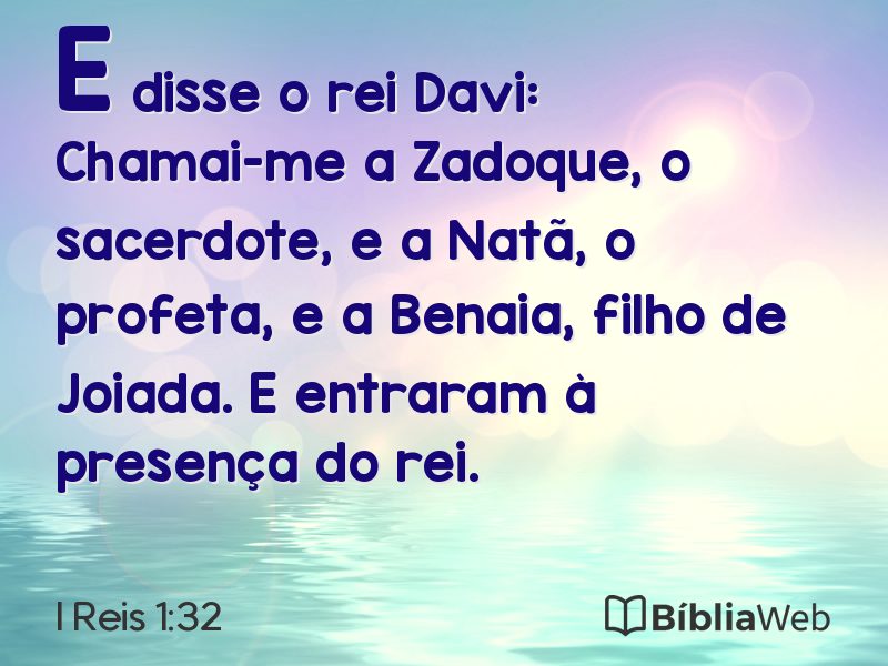 I Reis 1:32 em imagem para compartilhar