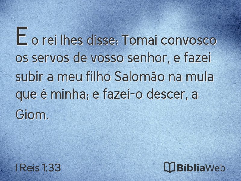 I Reis 1:33 em imagem para compartilhar