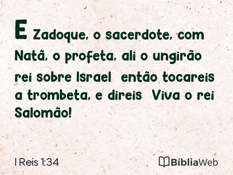 I Reis 1:34 em imagem para compartilhar