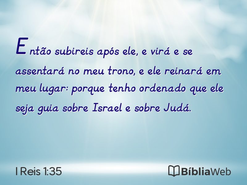 I Reis 1:35 em imagem para compartilhar