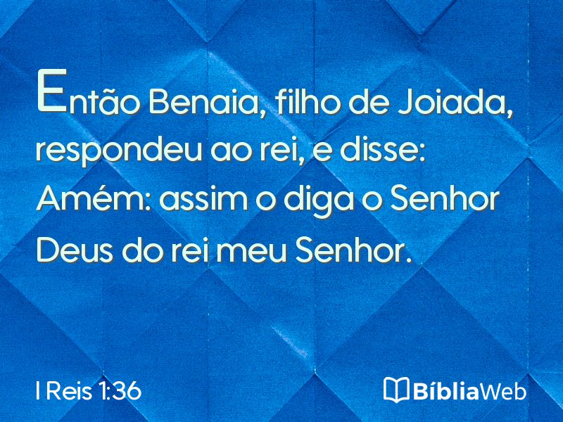 I Reis 1:36 em imagem para compartilhar