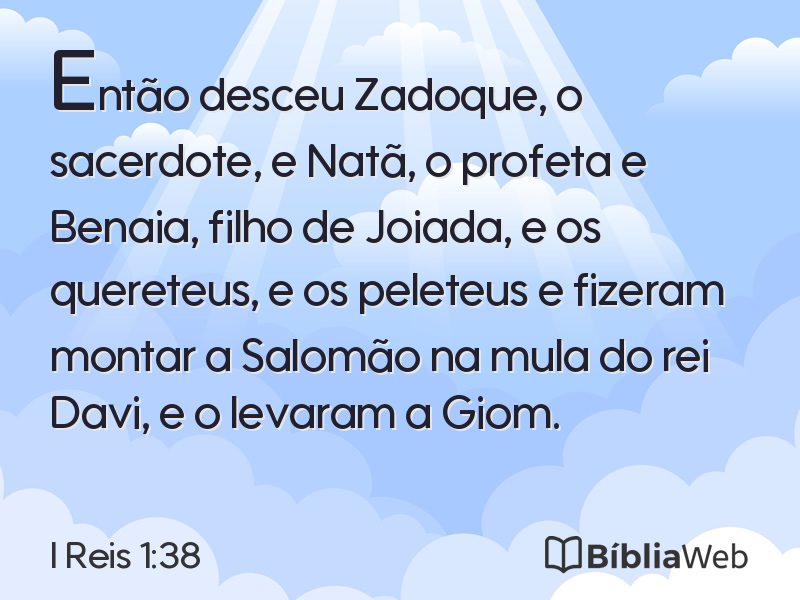 I Reis 1:38 em imagem para compartilhar