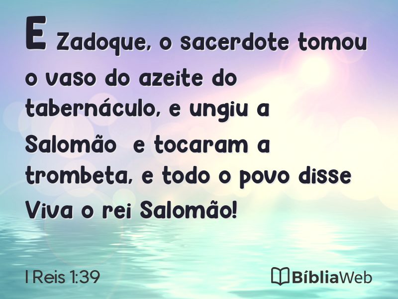 I Reis 1:39 em imagem para compartilhar