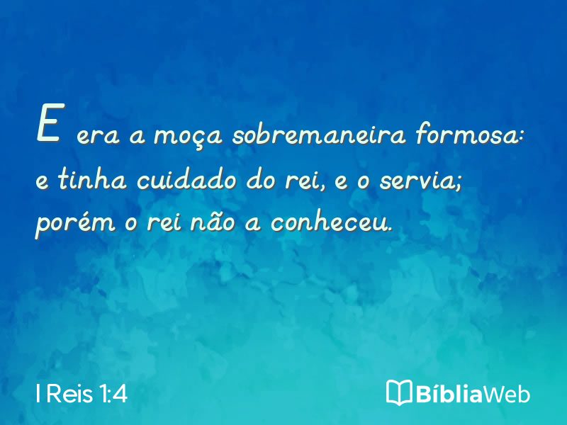 I Reis 1:4 em imagem para compartilhar