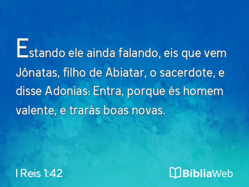 I Reis 1:42 em imagem para compartilhar