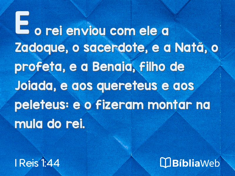 I Reis 1:44 em imagem para compartilhar
