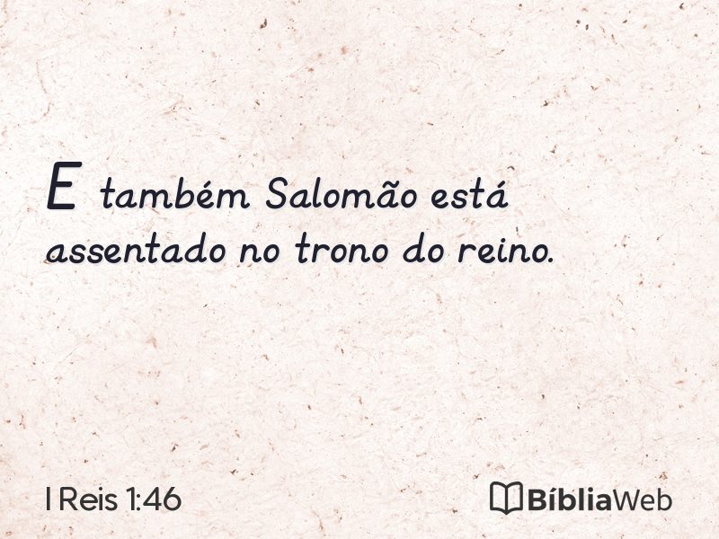 I Reis 1:46 em imagem para compartilhar