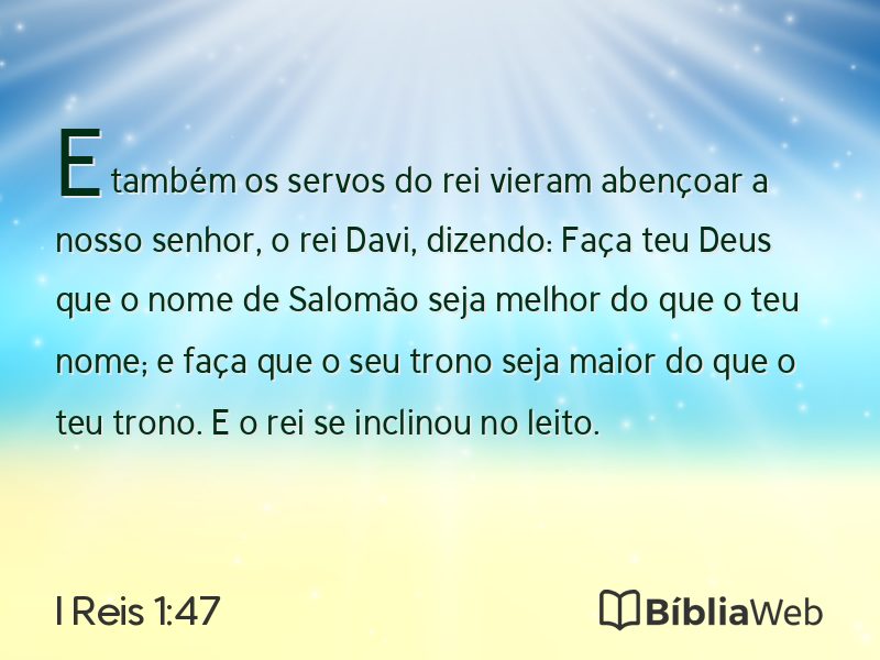 I Reis 1:47 em imagem para compartilhar