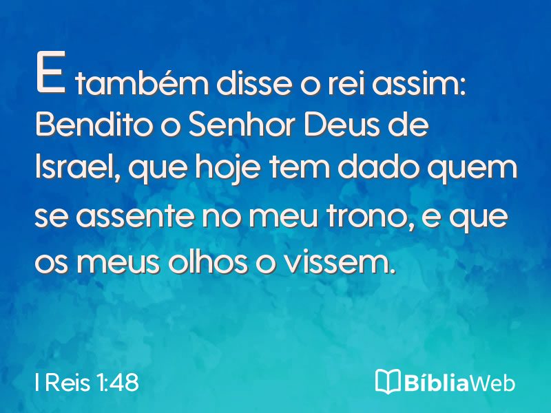 I Reis 1:48 em imagem para compartilhar