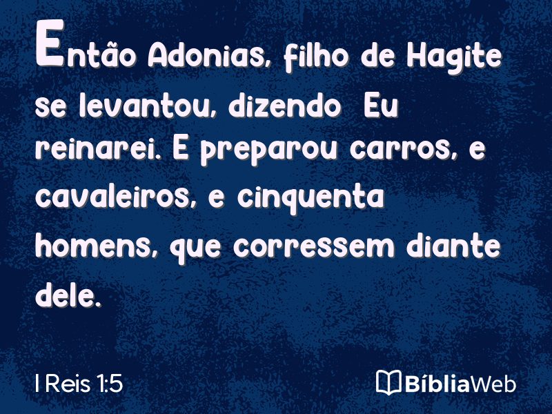 I Reis 1:5 em imagem para compartilhar