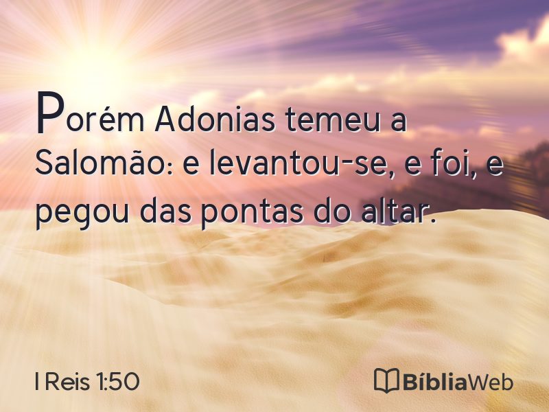 I Reis 1:50 em imagem para compartilhar
