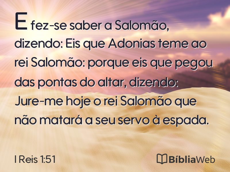 I Reis 1:51 em imagem para compartilhar