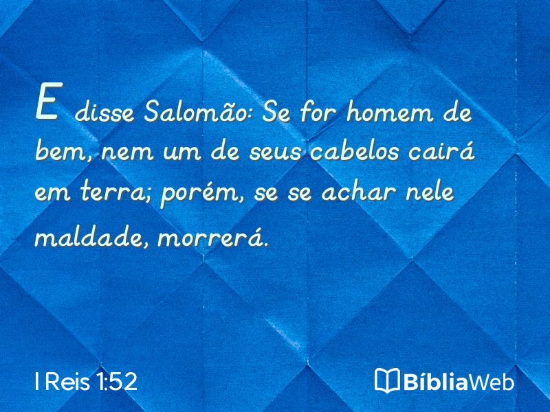 I Reis 1:52 em imagem para compartilhar