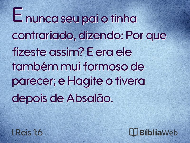 I Reis 1:6 em imagem para compartilhar