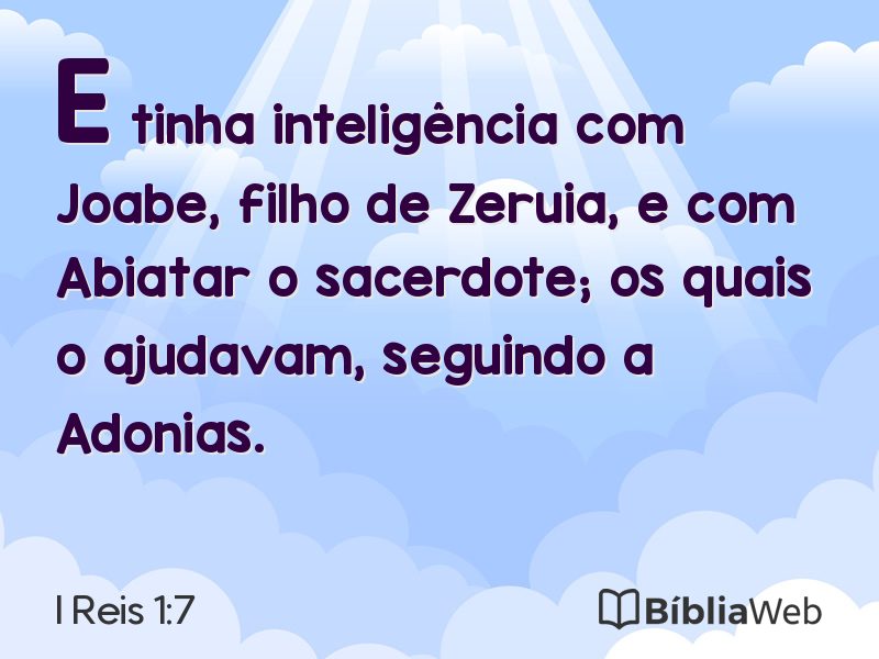 I Reis 1:7 em imagem para compartilhar