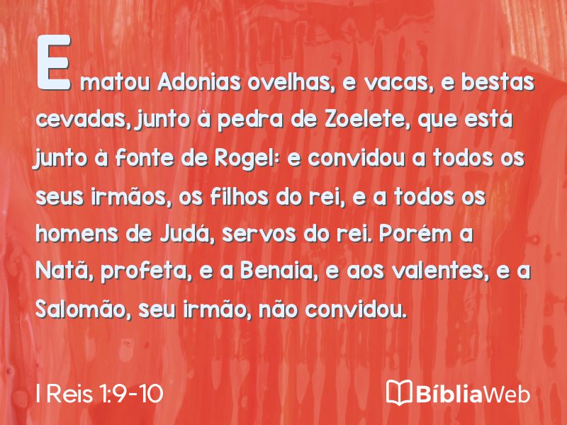 I Reis 1:9-10 em imagem para compartilhar