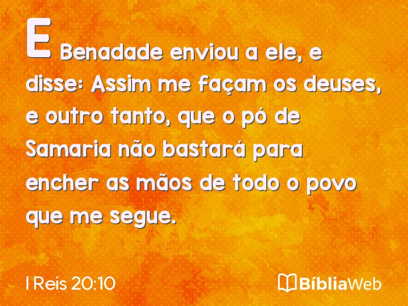 I Reis 20:10 em imagem para compartilhar