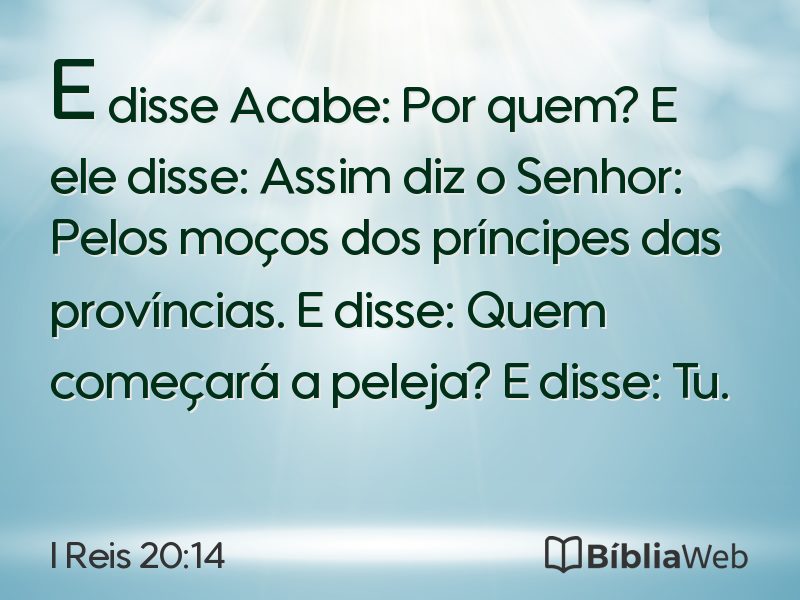 I Reis 20:14 em imagem para compartilhar