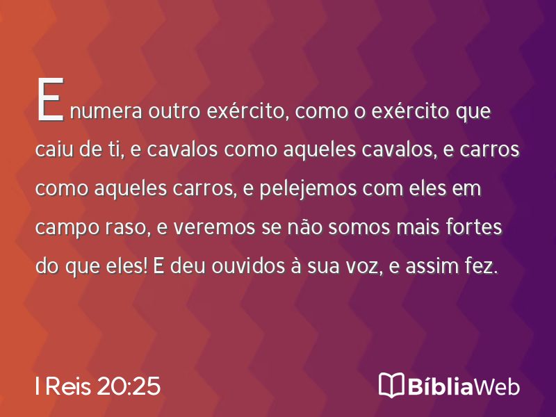 I Reis 20:25 em imagem para compartilhar