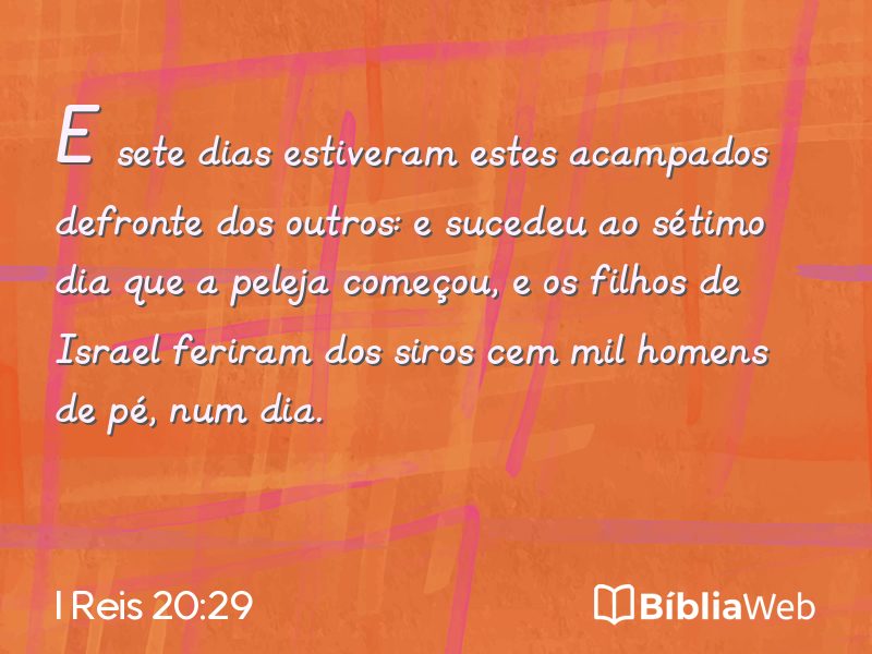 I Reis 20:29 em imagem para compartilhar
