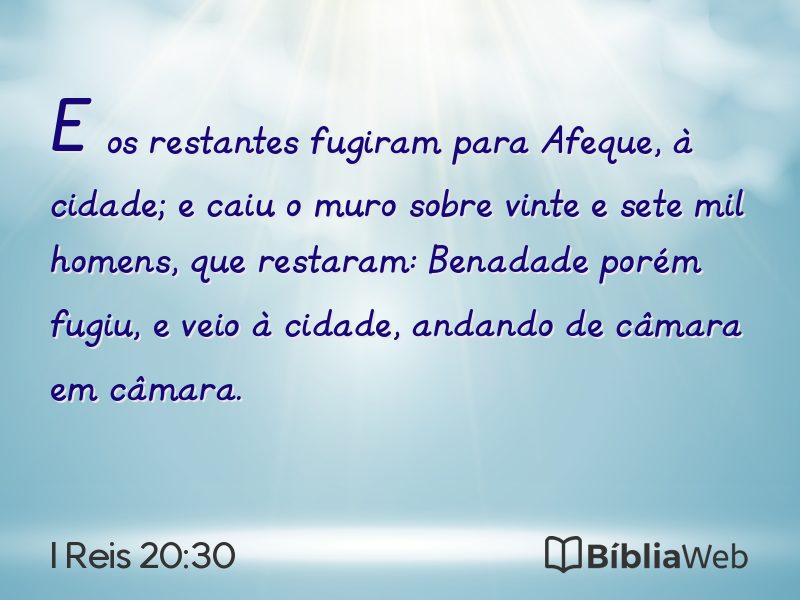 I Reis 20:30 em imagem para compartilhar