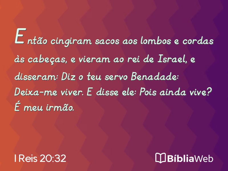 I Reis 20:32 em imagem para compartilhar