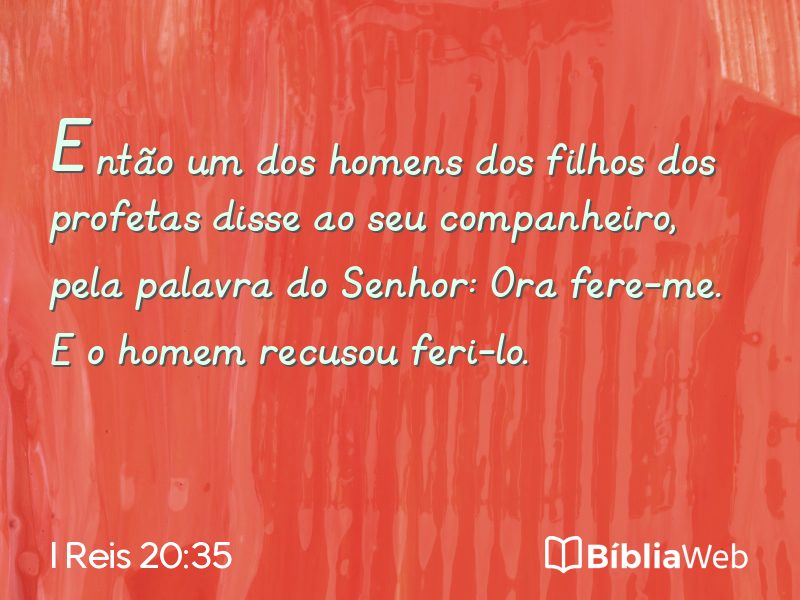 I Reis 20:35 em imagem para compartilhar