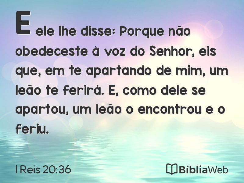 I Reis 20:36 em imagem para compartilhar