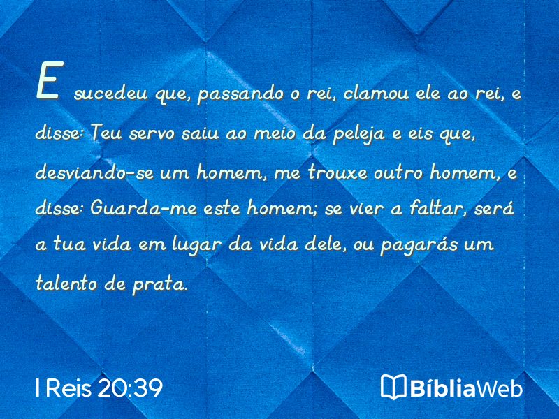 I Reis 20:39 em imagem para compartilhar