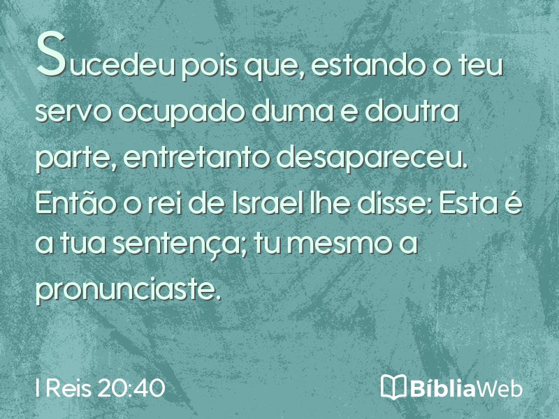 I Reis 20:40 em imagem para compartilhar