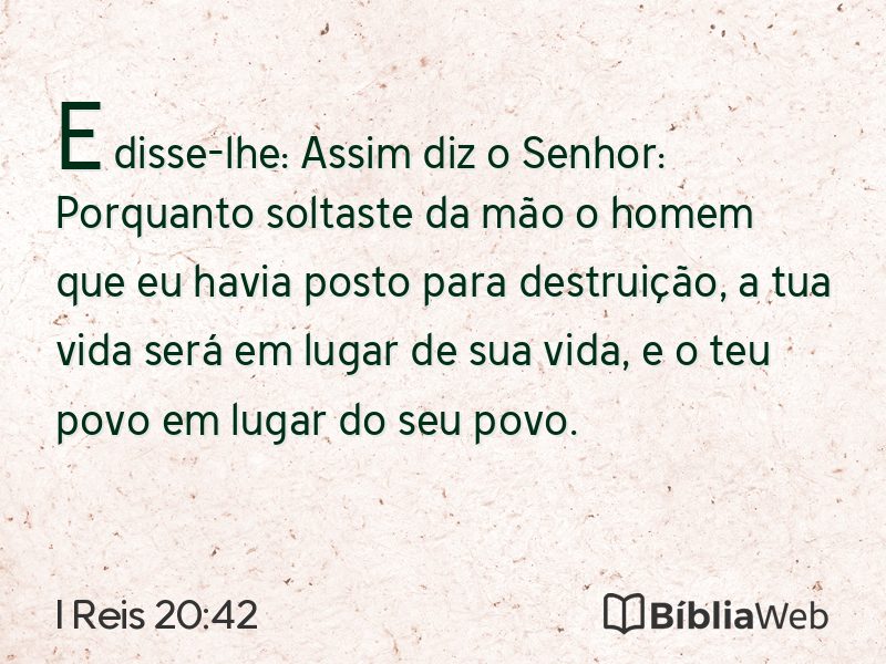 I Reis 20:42 em imagem para compartilhar