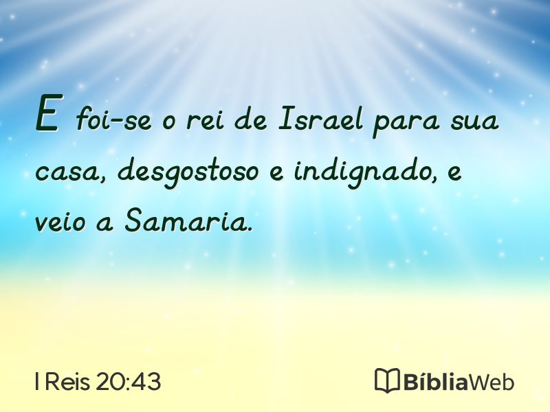 I Reis 20:43 em imagem para compartilhar