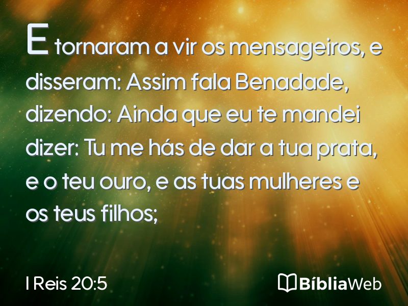 I Reis 20:5 em imagem para compartilhar