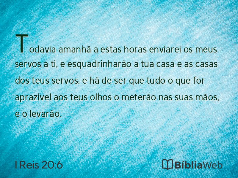I Reis 20:6 em imagem para compartilhar