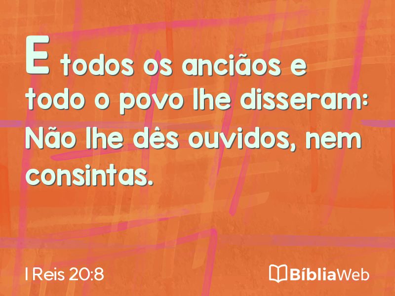 I Reis 20:8 em imagem para compartilhar