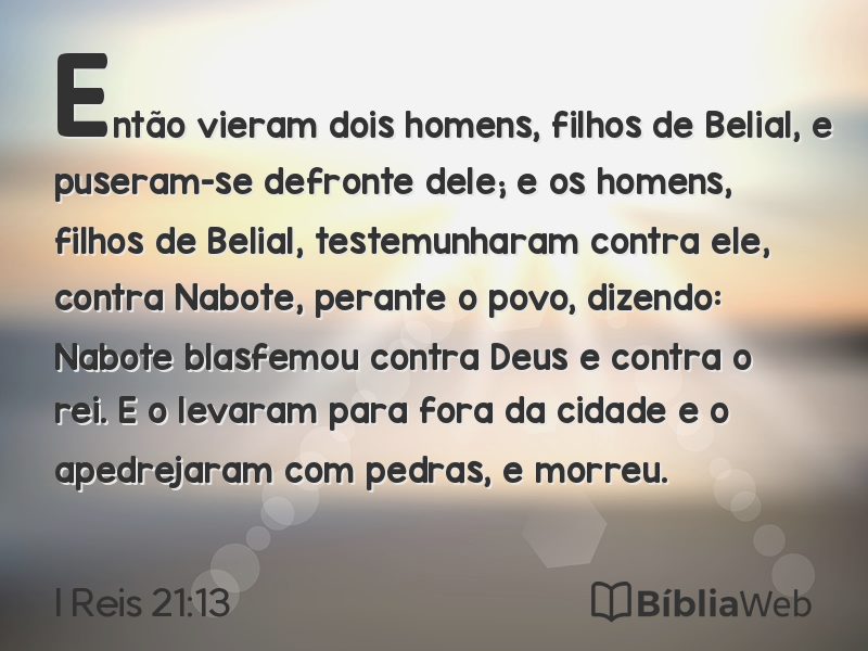 I Reis 21:13 em imagem para compartilhar
