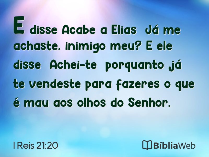 I Reis 21:20 em imagem para compartilhar