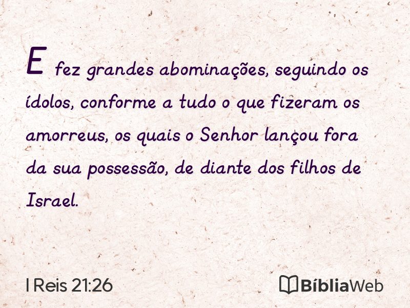 I Reis 21:26 em imagem para compartilhar