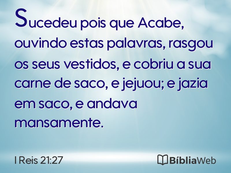 I Reis 21:27 em imagem para compartilhar