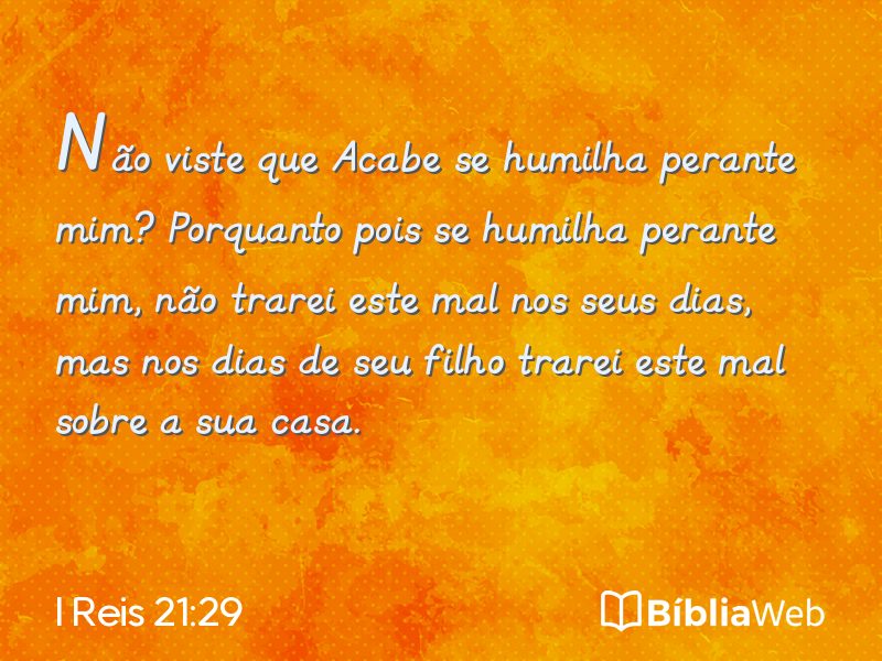 I Reis 21:29 em imagem para compartilhar