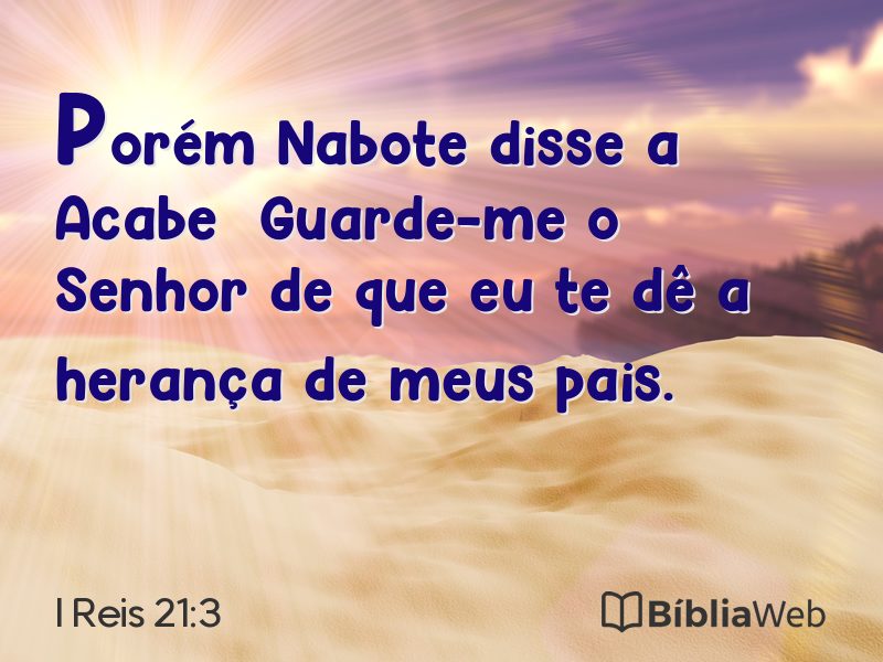I Reis 21:3 em imagem para compartilhar