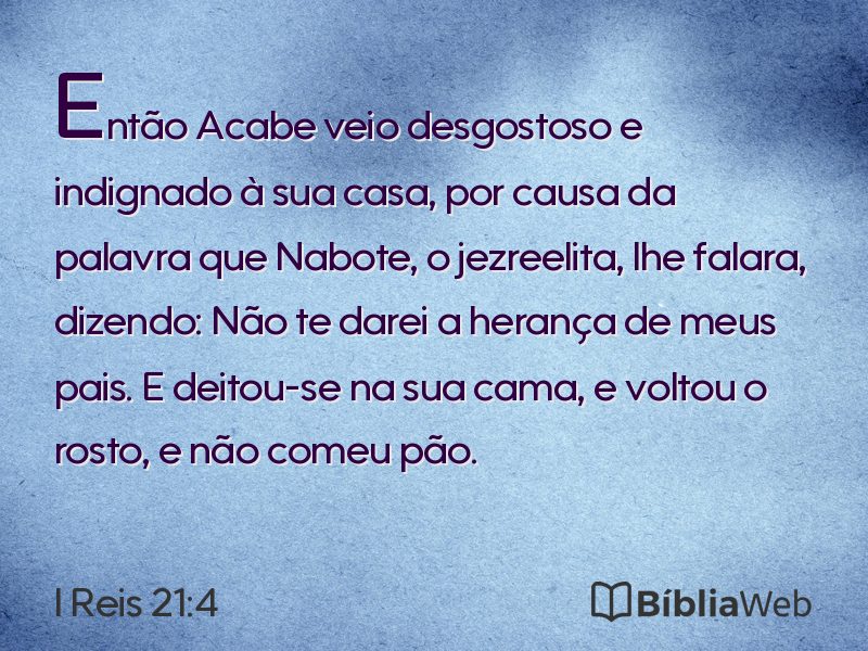 I Reis 21:4 em imagem para compartilhar