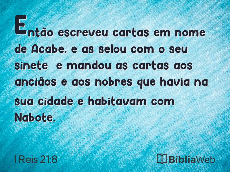 I Reis 21:8 em imagem para compartilhar