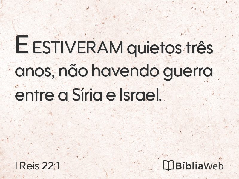 I Reis 22:1 em imagem para compartilhar