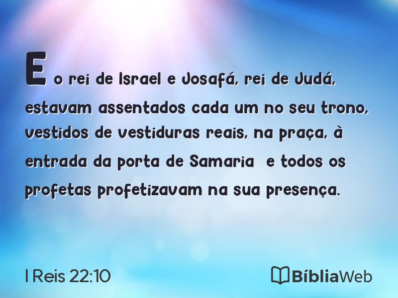 I Reis 22:10 em imagem para compartilhar
