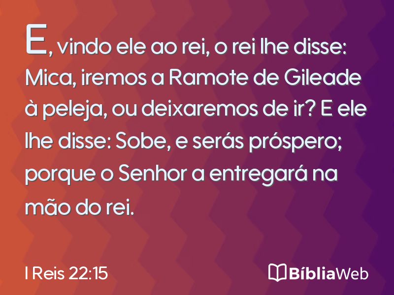 I Reis 22:15 em imagem para compartilhar