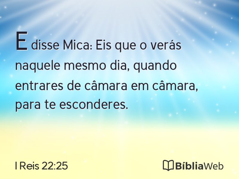 I Reis 22:25 em imagem para compartilhar