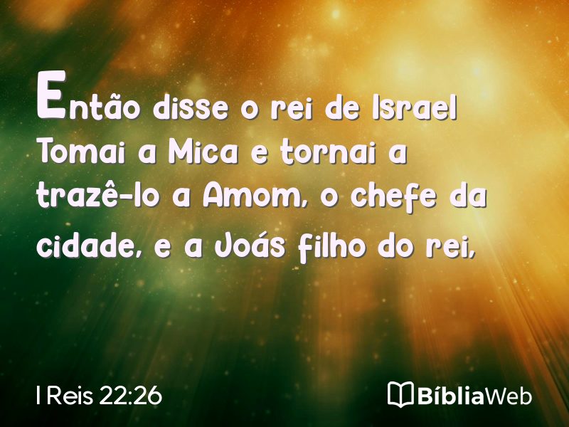 I Reis 22:26 em imagem para compartilhar