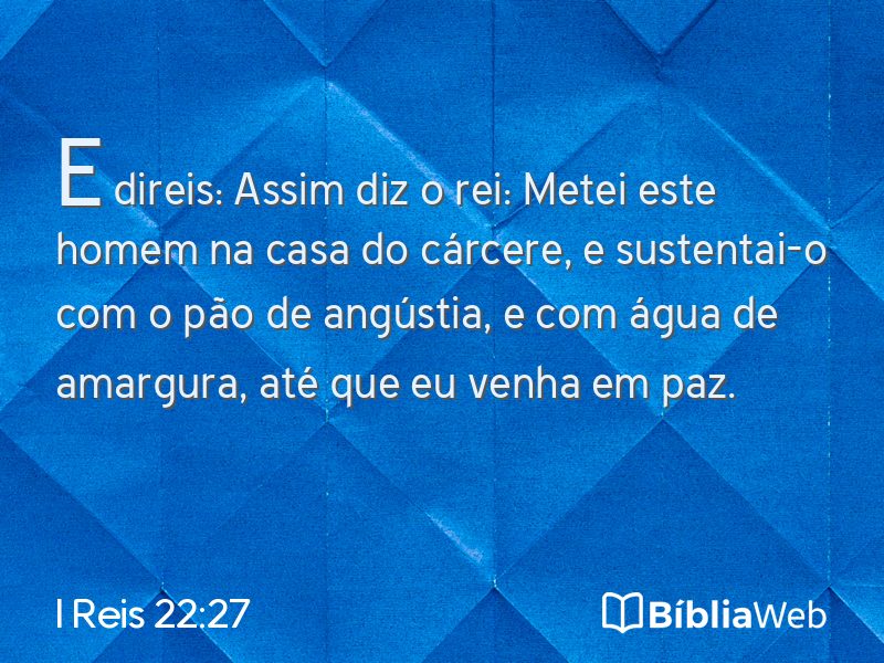 I Reis 22:27 em imagem para compartilhar